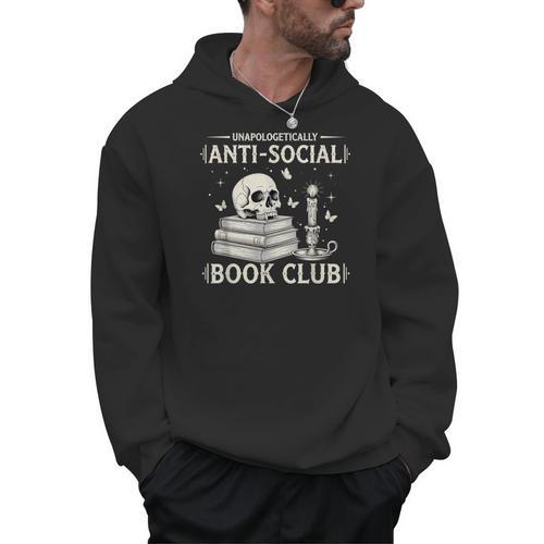 Unapologetically Anti-Social Book Club Introvert Reader Men Hoodie - Bookorys