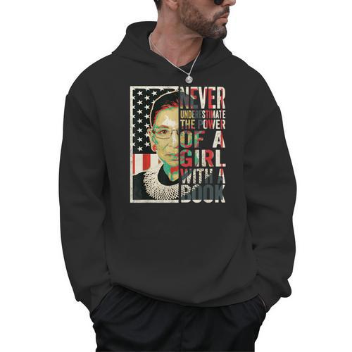 Never Underestimate The Power Of A Girl With A Book T-Shirt Men Hoodie - Bookorys