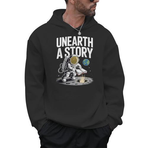 Unearth A Story Astronaut Finds Book On The Moon Men Hoodie - Bookorys AU