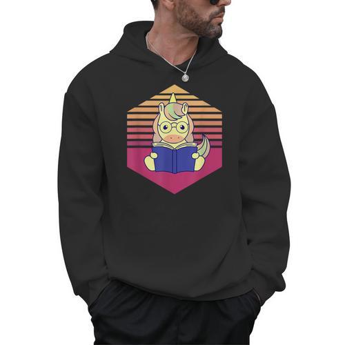 Unicorn Reading Book Vintage Men Hoodie - Bookorys DE