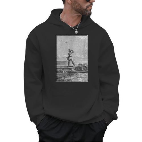 Vintage Captain Nemo Book Illustration 1871 Men Hoodie - Bookorys DE