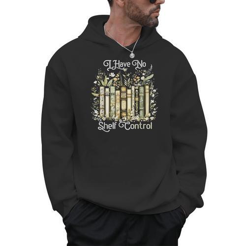 Vintage Floral Bookshelf I Have No Shelf Control Book Lovers Men Hoodie - Bookorys