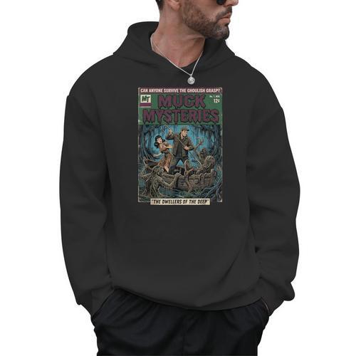 Vintage Horror Comic Book Cover Muck Mysteries Bayou Men Hoodie - Bookorys