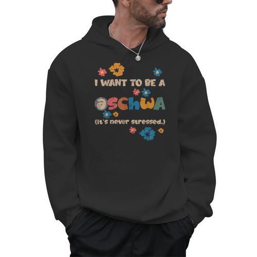 I Want To Be A Schwa Read Book Reading Librarian Men Hoodie - Bookorys UK