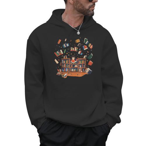 Whimsical Kids Reading Bookshelf Men Hoodie - Bookorys CA