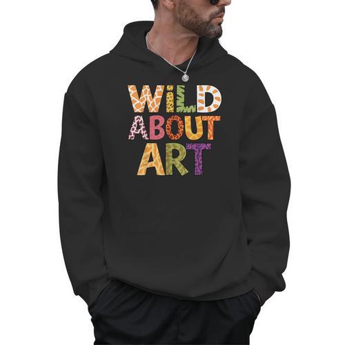 Wild About Art Books Animal Safari Children's Art Teacher Men Hoodie - Bookorys AU