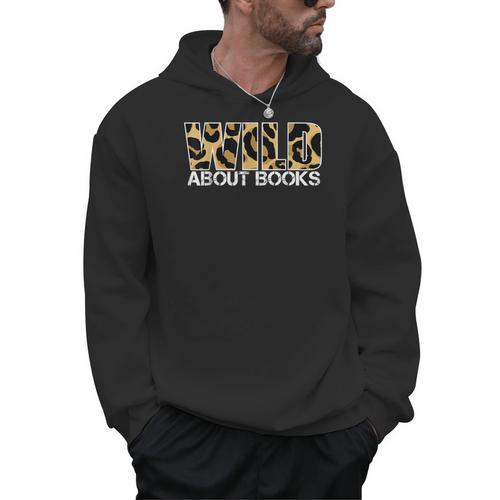 Wild About Books Leopard I Love Reading Book Lover Men Hoodie - Bookorys CA