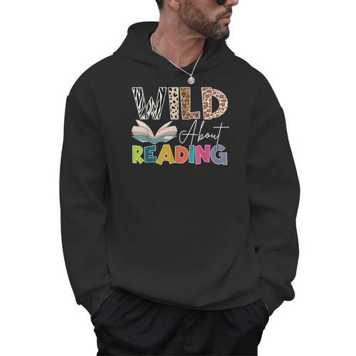 Wild About Reading Reading Books & Bookworm For Book Reader Men Hoodie - Bookorys