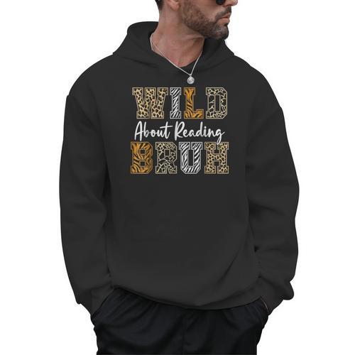 Wild About Reading Kid Love Wild Animal Books Back To School Men Hoodie - Bookorys