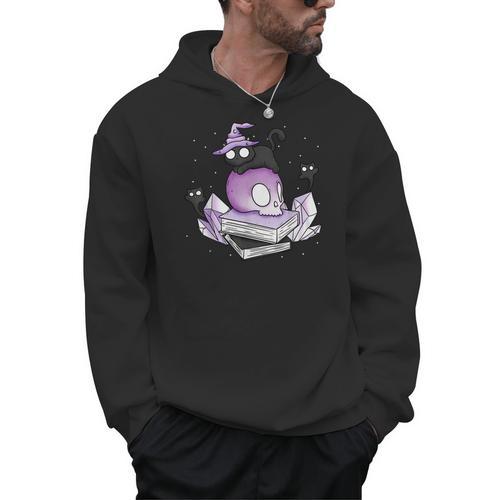 Witch Ghost Cat Skull Magic Books Men Hoodie - Bookorys AU