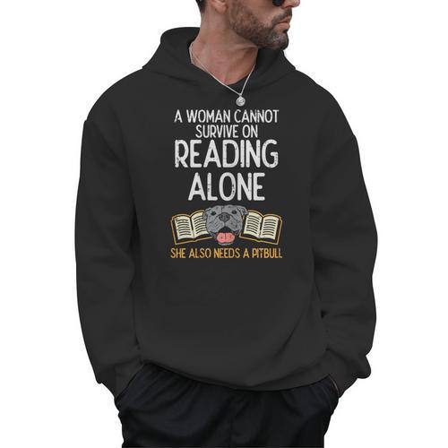 Woman Book Librarian Reading Pitbull Dog Owner Women Men Hoodie - Bookorys DE
