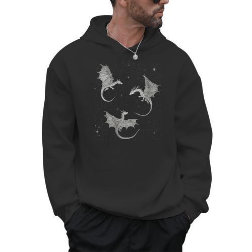 Women's Flying Dragon Fantasy Reader For Bookworm Book Lovers Men Hoodie - Bookorys DE