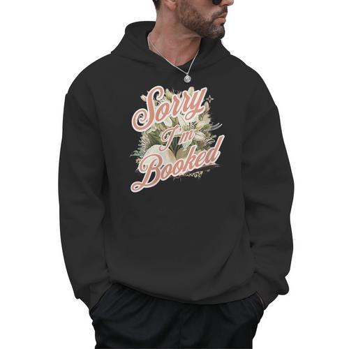 Women's I'm Booked Floral Book Lovers Readers Men Hoodie - Bookorys CA