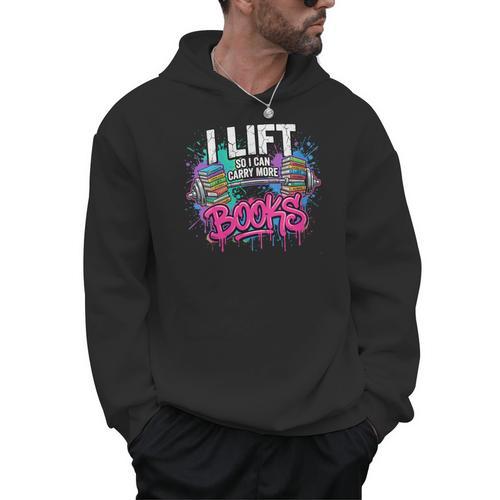 Women's I Lift So I Can Carry More Books Reader Librarian Men Hoodie - Bookorys