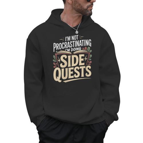 Women's Im Not Procrastinating Im Doing Side Quests Book Lover Men Hoodie - Bookorys