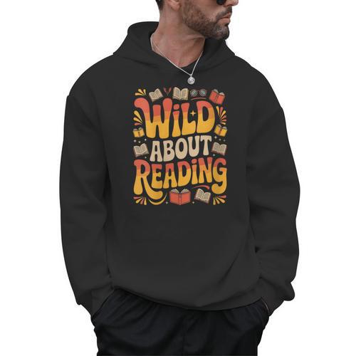 Women's Wild About Reading Zoo Animals For Bookworm Book Reader Men Hoodie - Bookorys DE