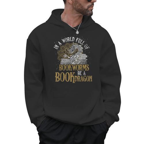 In A World Full Of Bookworms Be A Book Dragon Men Hoodie - Bookorys AU