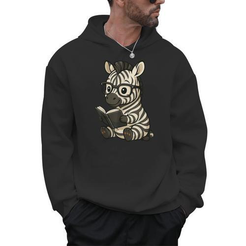 Zebra Reading Book Lover Men Hoodie - Bookorys DE