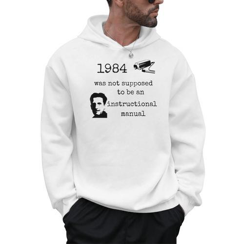 1984 Not An Instruction Manual Orwell Book Lover Themed Men Hoodie - Bookorys DE