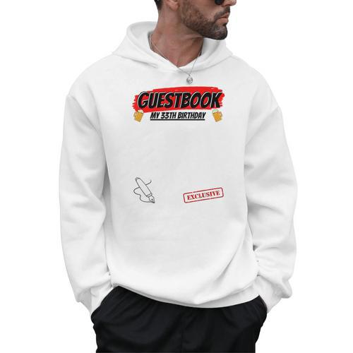 33 Year 33rd Birthday Guest Book Men Hoodie - Bookorys DE