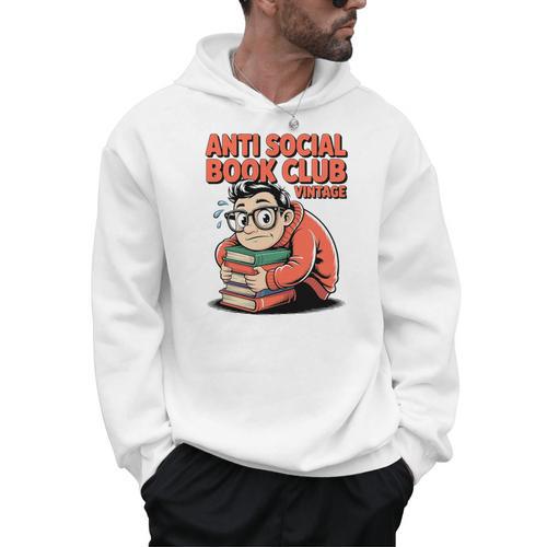 Anti Social Book Club Vintage Retro Reader Art Premium Tri-Blend Men Hoodie - Bookorys DE