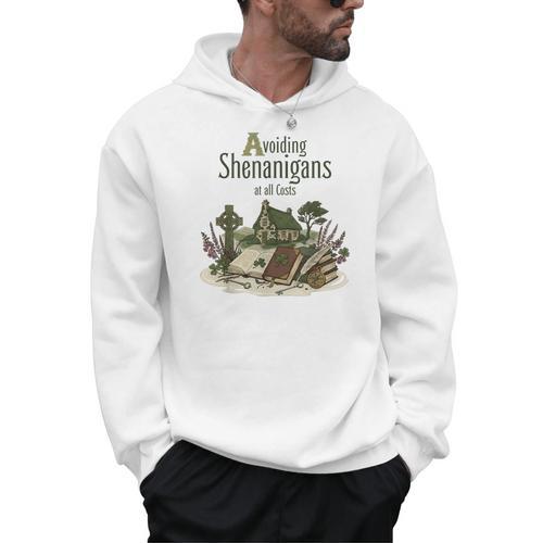 Avoiding Shenanigans Irish St Patricks Day Book Reader Men Hoodie - Bookorys