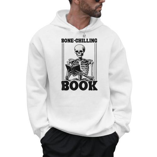 Bone-Chilling Book Book Lover Bookworm Skeleton Book Men Hoodie - Bookorys