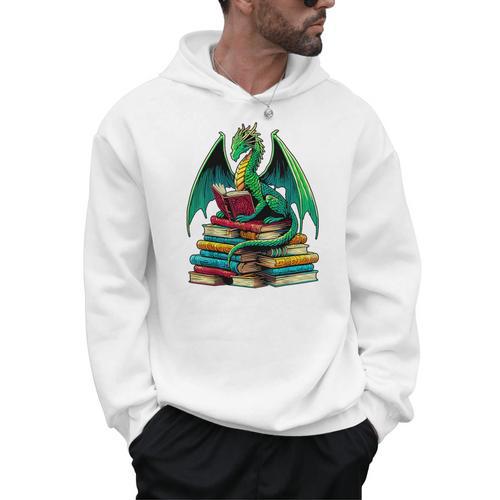Book Dragon Reading Books Men Hoodie - Bookorys AU