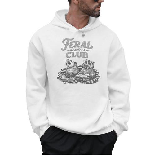 Book Lover Bookworm Feral Readers Club Raccoon Opossum Premium Tri-Blend Men Hoodie - Bookorys