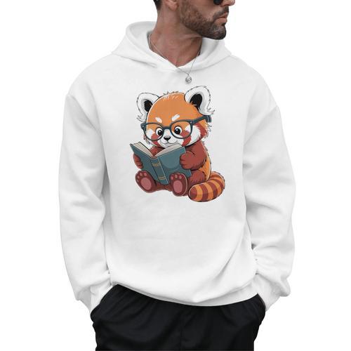 Book Reading Red Panda Reader Animal Cute Red Panda Premium Tri-Blend Men Hoodie - Bookorys