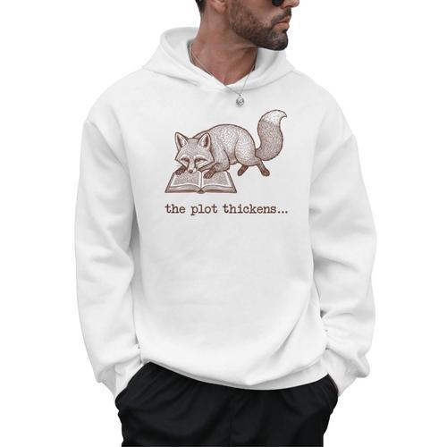 Bookish Fox Reading Fiction Novel Book Vintage Bookworms Men Hoodie - Bookorys