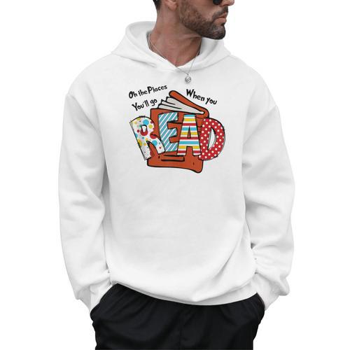 Books Balloon Oh The Places You Will Go When You Read Men Hoodie - Bookorys CA