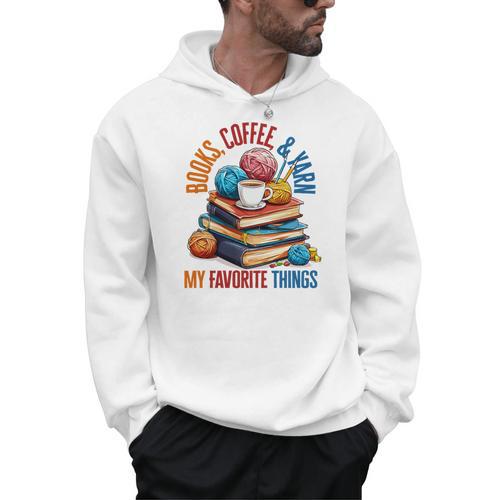 Books Coffee & Yarn Lover My Favorite Things Men Hoodie - Bookorys AU