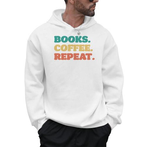 Books Coffee Repeat Men Hoodie - Bookorys AU