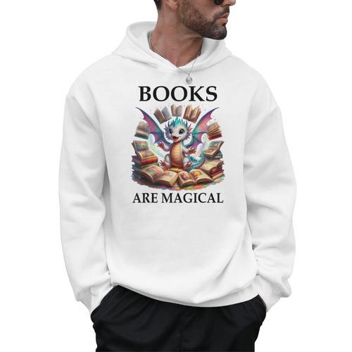 Books Are Magic Book Dragon ShirtReading Books Are Magical Men Hoodie - Bookorys