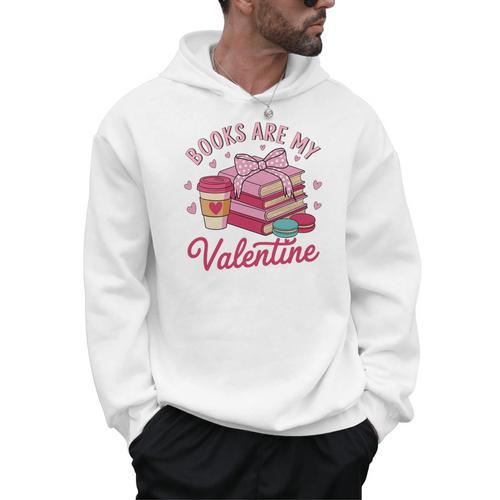 Books Are My Valentine Coquette Bow Bookworm Pink Books Men Hoodie - Bookorys