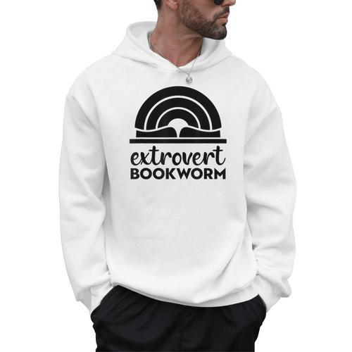 Bookworm Extrovert Fun Book Lovers Reading Men Hoodie - Bookorys AU