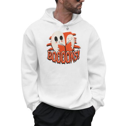 BOOOOKS Halloween Author Reading Of History Books Men Hoodie - Bookorys