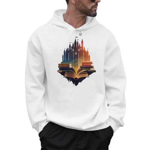 Castle Of Books Imagination Art Book Lover Men Hoodie - Bookorys DE