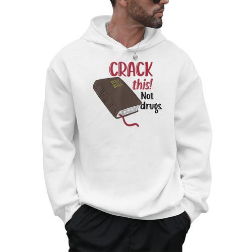 Christian Quote Holy Bible Crack This Book Not Drugs Men Hoodie - Bookorys UK