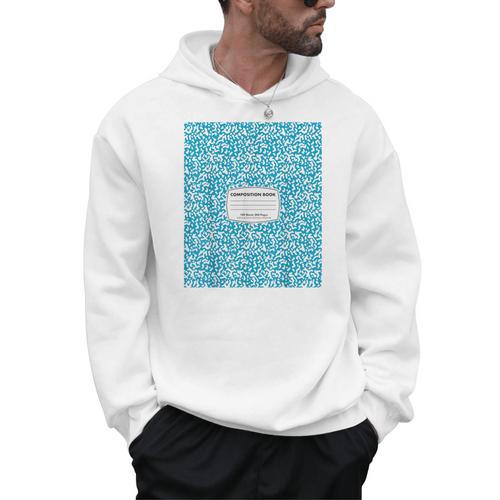 Classic Sky Blue Composition Book School Book Teachers Men Hoodie - Bookorys