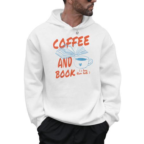 Coffee And Books I Love Them Both Vintage Retro Book Lover Men Hoodie - Bookorys CA