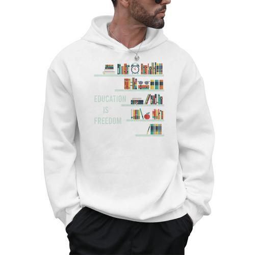 Cool Africa Education Is Freedom Library Book Men Hoodie - Bookorys AU