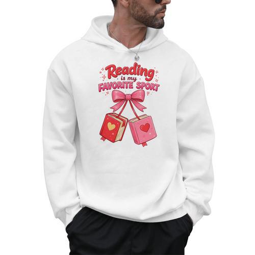 Coquette Reading Is My Favorite Sport Cute Book Lovers Premium Tri-Blend Men Hoodie - Bookorys DE