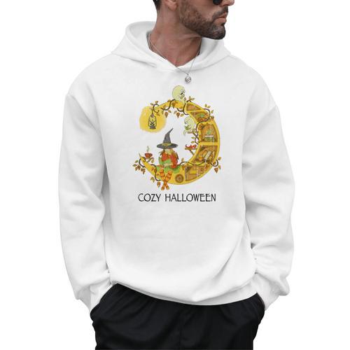Cozy Halloween Coloring Book Adult Coloring Men Hoodie - Bookorys CA