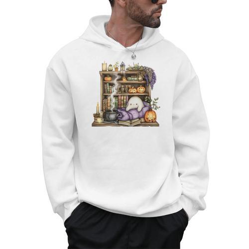 Cute Halloween Bookshelf Premium Tri-Blend Men Hoodie - Bookorys
