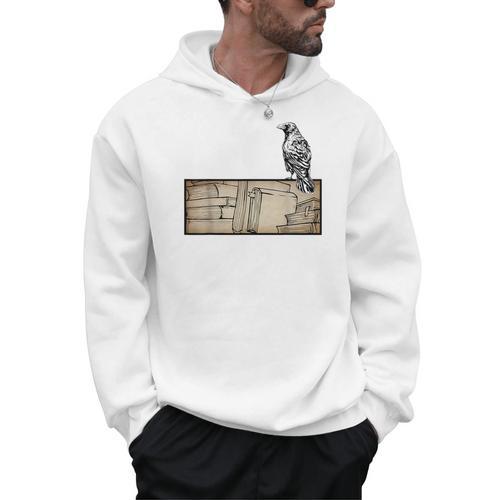 Dark Academia Aesthetic Raven Crow Soft Grunge Books Men Hoodie - Bookorys
