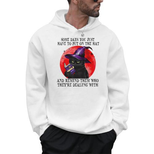 Some Days You Just Have To But On Cat Witch Reading Book Men Hoodie - Bookorys AU