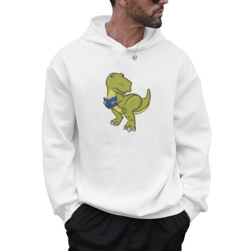 Dinosaur Book Lover T Rex Sad Arms Too Short To Reader Premium Tri-Blend Men Hoodie - Bookorys DE