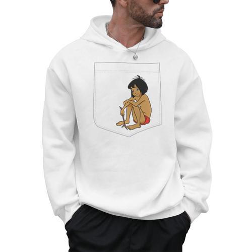 Disney The Jungle Book Mowgli Pocket Men Hoodie - Bookorys